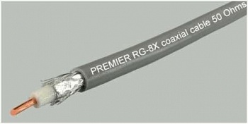 Кабель RG-8X BC GR коаксиальный 50 Ом медный серый 100м